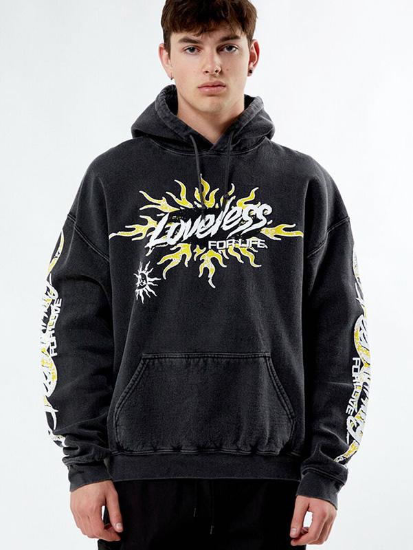 Мужская винтажная толстовка Оверсайз с капюшоном