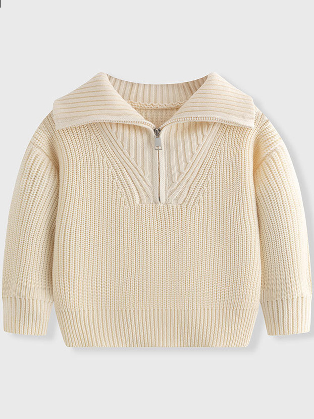Однотонный детский свитер на молнии