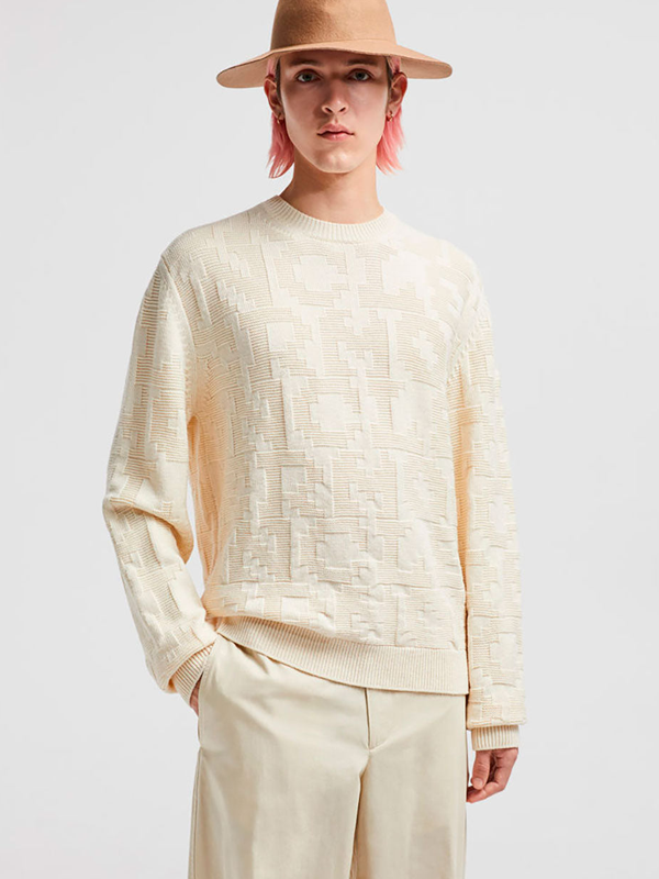 Мужские однотонные вязаные пуловеры с круглым вырезом и круглым вырезом