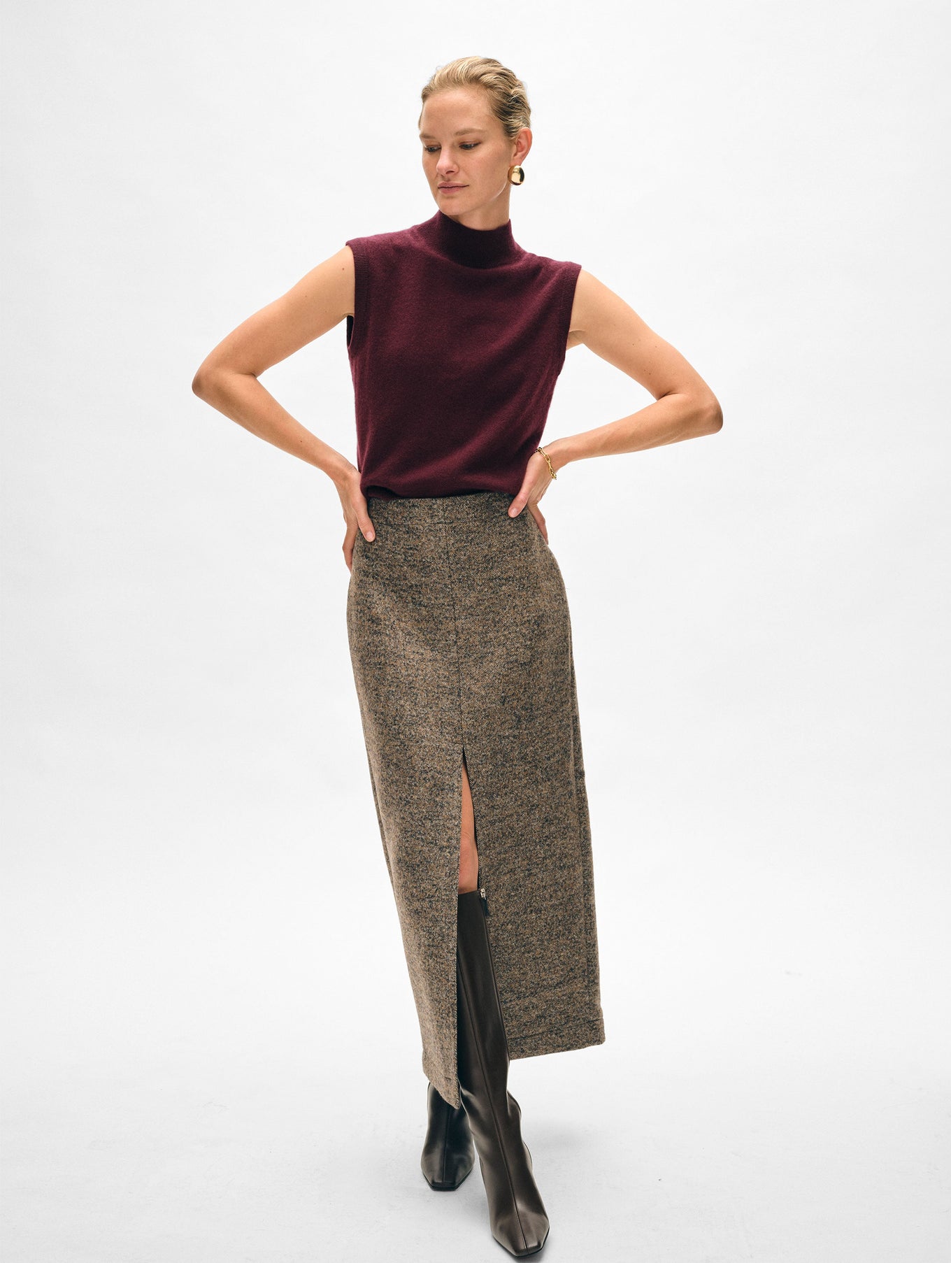 Модный женский свитер из красной шерстяной пряжи ANCORA's