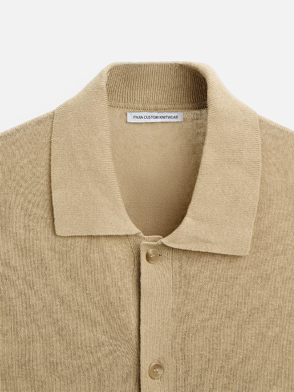 Мужская трикотажная рубашка FNJIA, сшитая на заказ;s однотонный трикотаж поло, простой свитер для мужчин