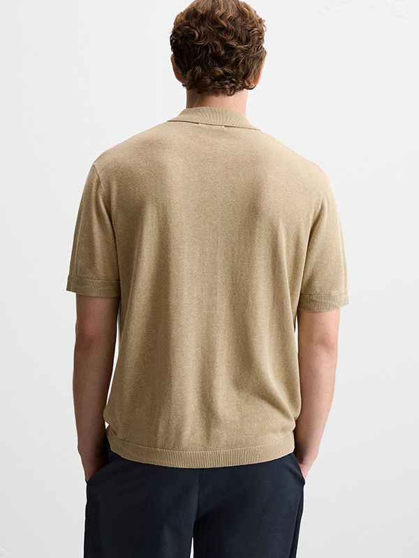 Мужская трикотажная рубашка FNJIA, сшитая на заказ;s однотонный трикотаж поло, простой свитер для мужчин