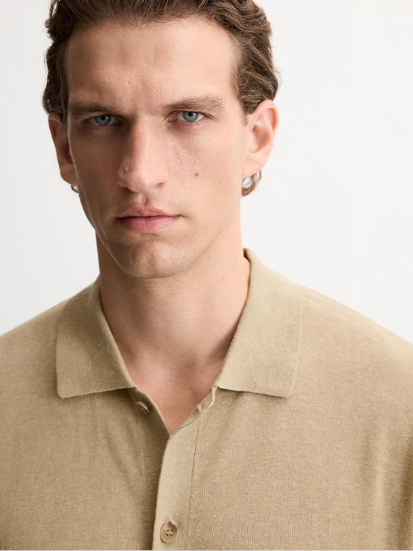 Мужская трикотажная рубашка FNJIA, сшитая на заказ;s однотонный трикотаж поло, простой свитер для мужчин