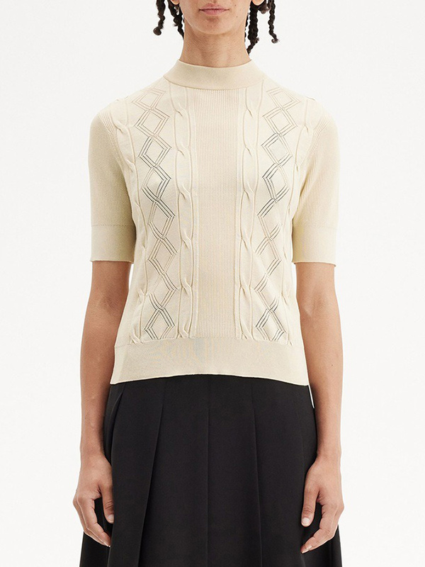 Короткий свитер с ромбовидным дизайном, связанный на заказ