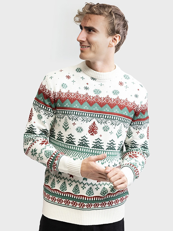 Изготовленный на заказ свитер с рождественским рисунком нового дизайна FNJIA 2025