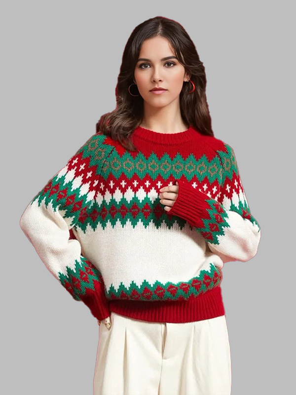 Изготовленный на заказ праздничный повседневный женский свитер FNJIA Fashin's