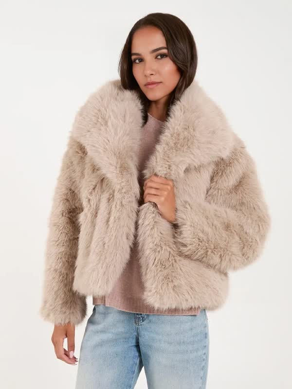 Изготовленное на заказ роскошное женское пальто из искусственного меха, зимняя женская теплая куртка из искусственного меха