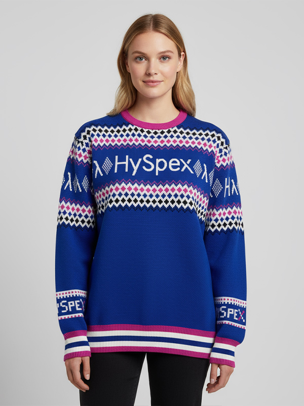 Изготовленный на заказ жаккардовый свитер с буквенным узором для женщин, рождественский джемпер