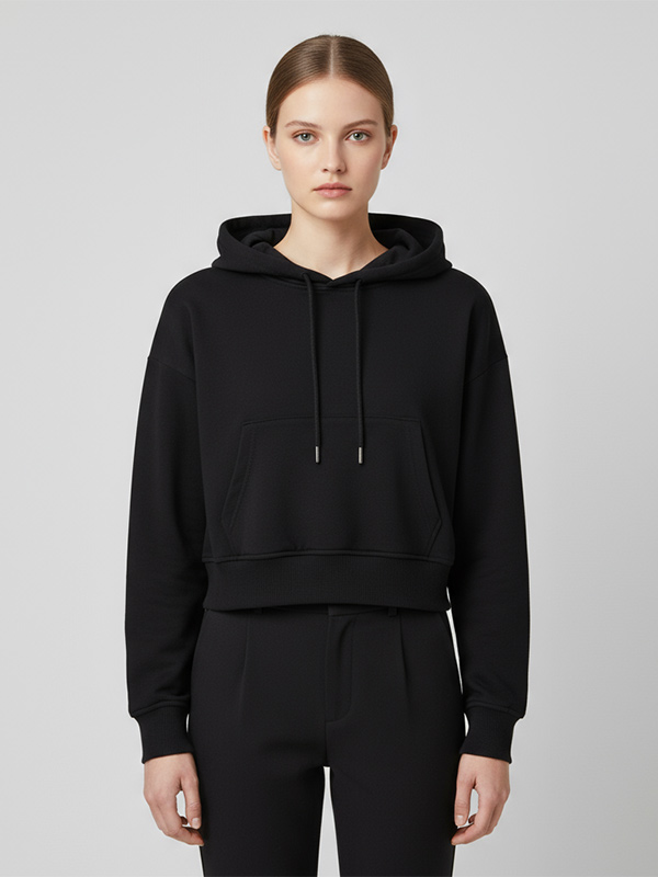 Изготовленные на заказ женские толстовки FNJIA Hoodies's повседневные однотонные толстовки