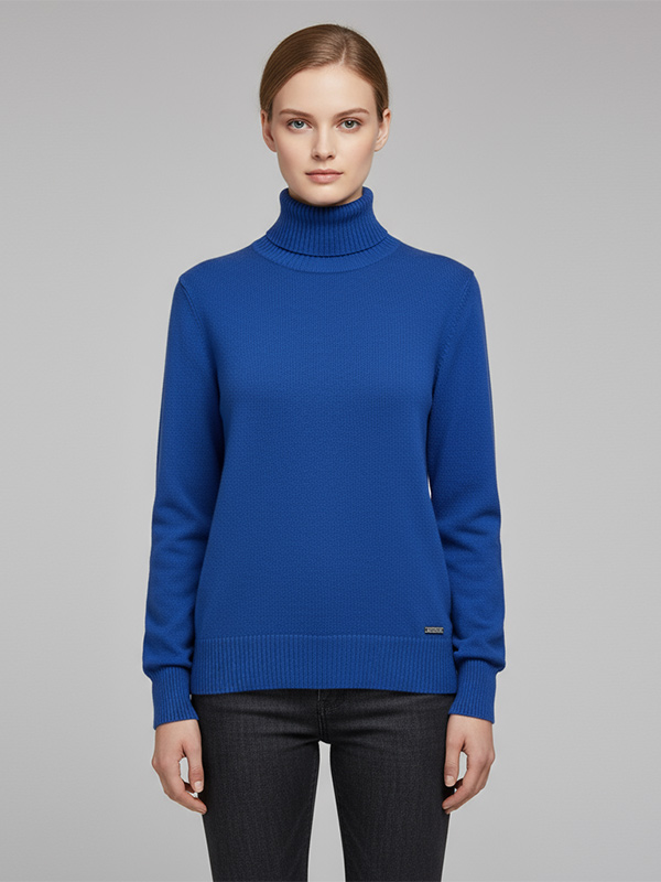 Изготовленный на заказ женский однотонный свитер FNJIA с высоким воротом и #039;ы