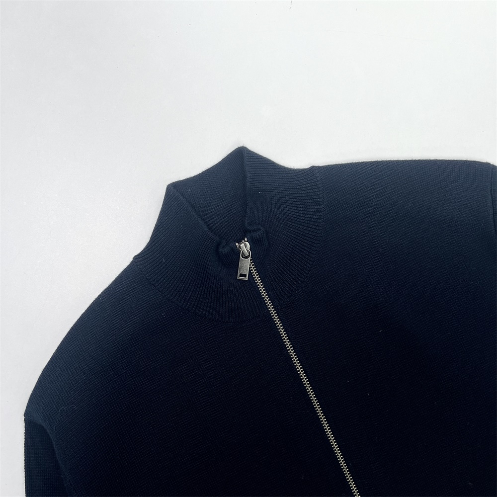 Мужская вязаная однотонная куртка на молнии, сшитая на заказ