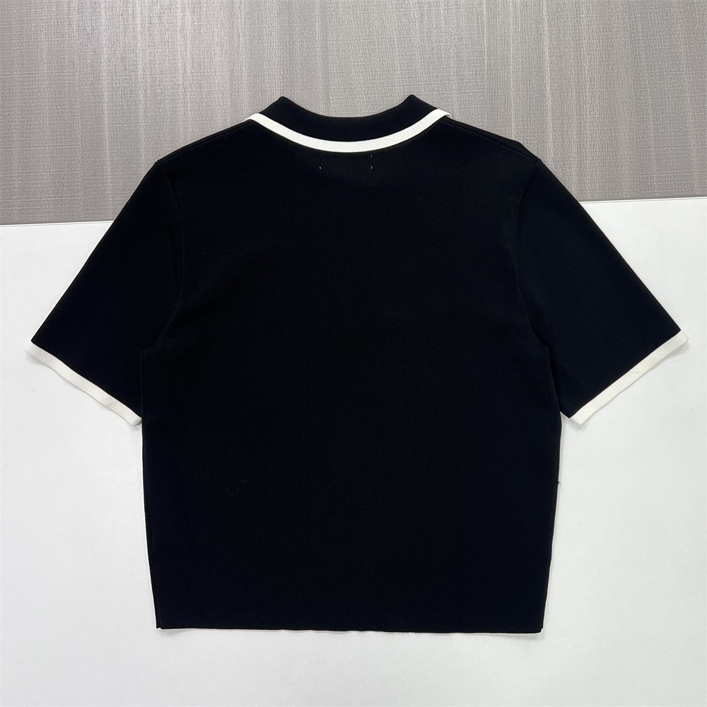 Трикотажная футболка-поло на заказ: Белая отделка, Воротник на молнии, Короткий рукав