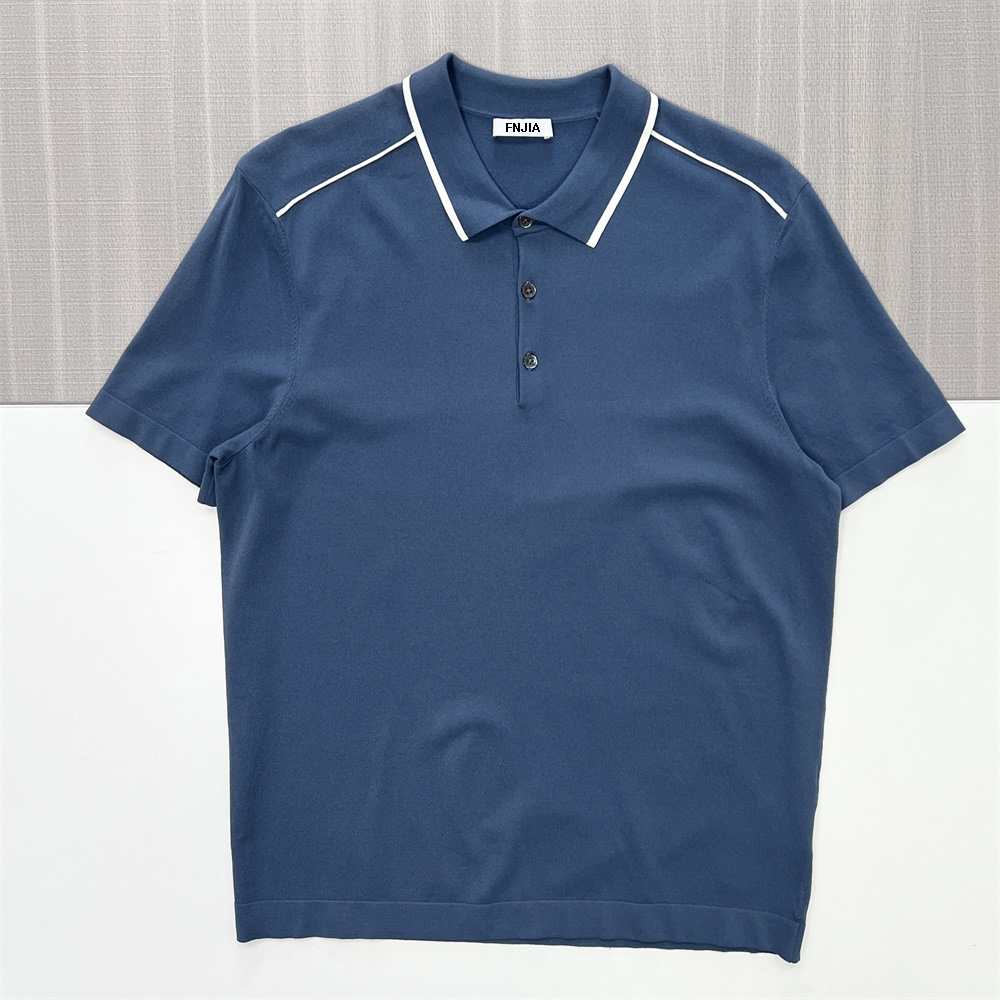 Футболка-поло с контрастной отделкой на заказ: Короткий рукав, пуговицы, Классический дизайн
