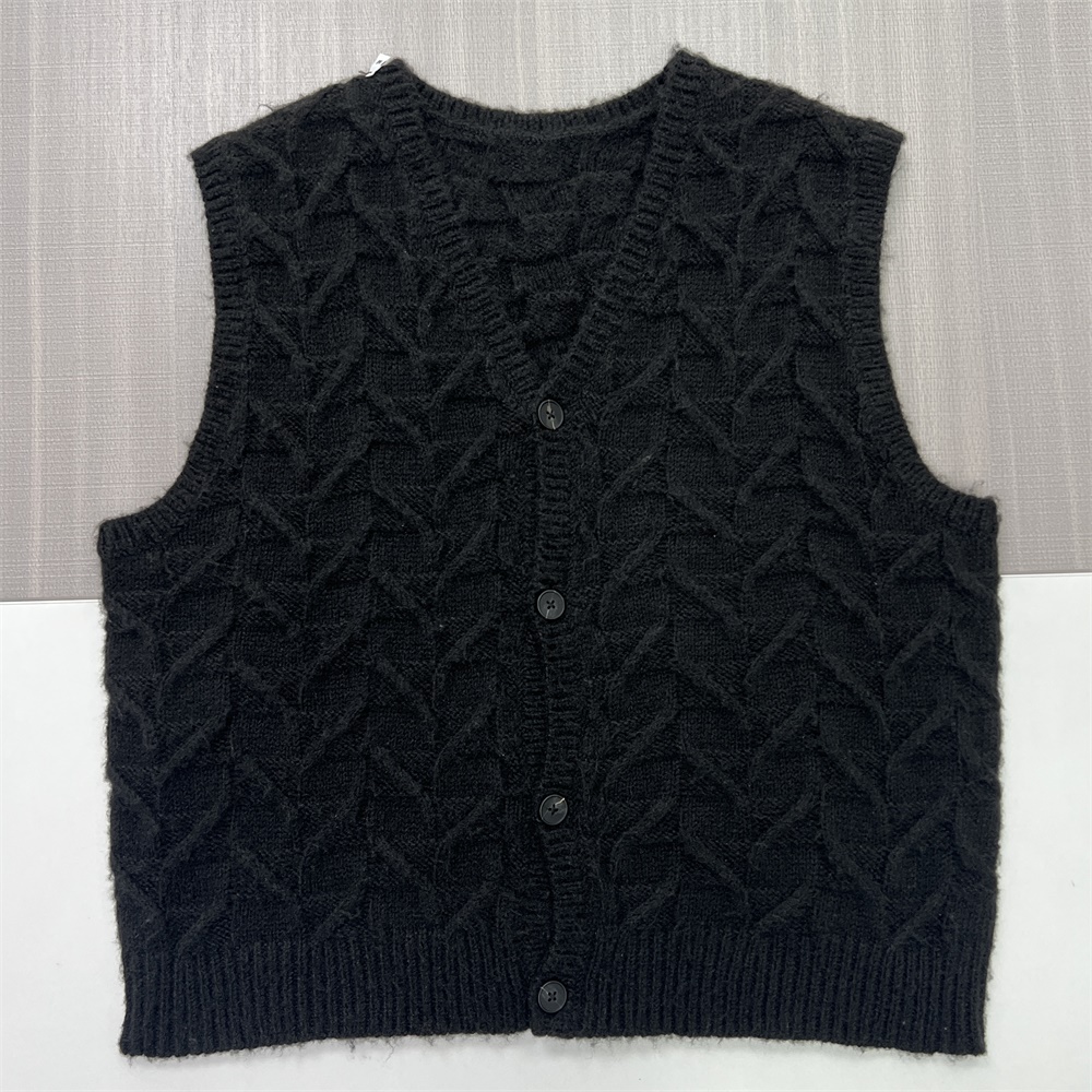 Изготовленный на заказ женский хлопчатобумажный вязаный топ на бретелях с V-образным вырезом без рукавов, мягкий вязаный жилет, свитер, Удобный стиль, вязаные топы