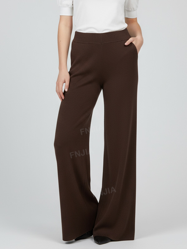 Трикотажные брюки с широкими штанинами на заказ: Завышенная талия, свободный крой, минималистичный дизайн