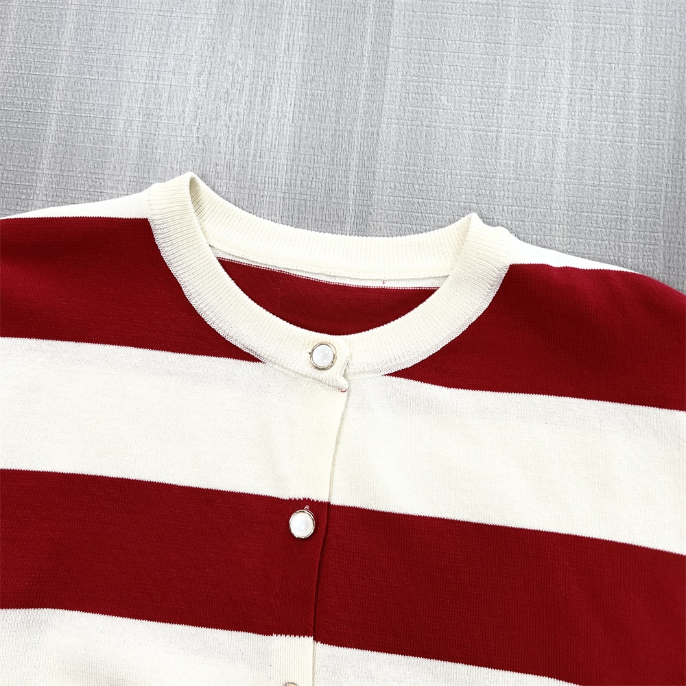 Трикотажное платье в полоску и плиссе для девочек на заказ: Красное и кремовое, классический дизайн, Универсальная детская одежда