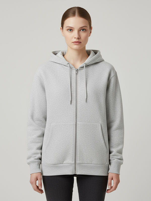 Индивидуальная укороченная толстовка на молнии до половины длины: Высокий вырез, серый цвет вереска, дизайн в стиле спортивной одежды