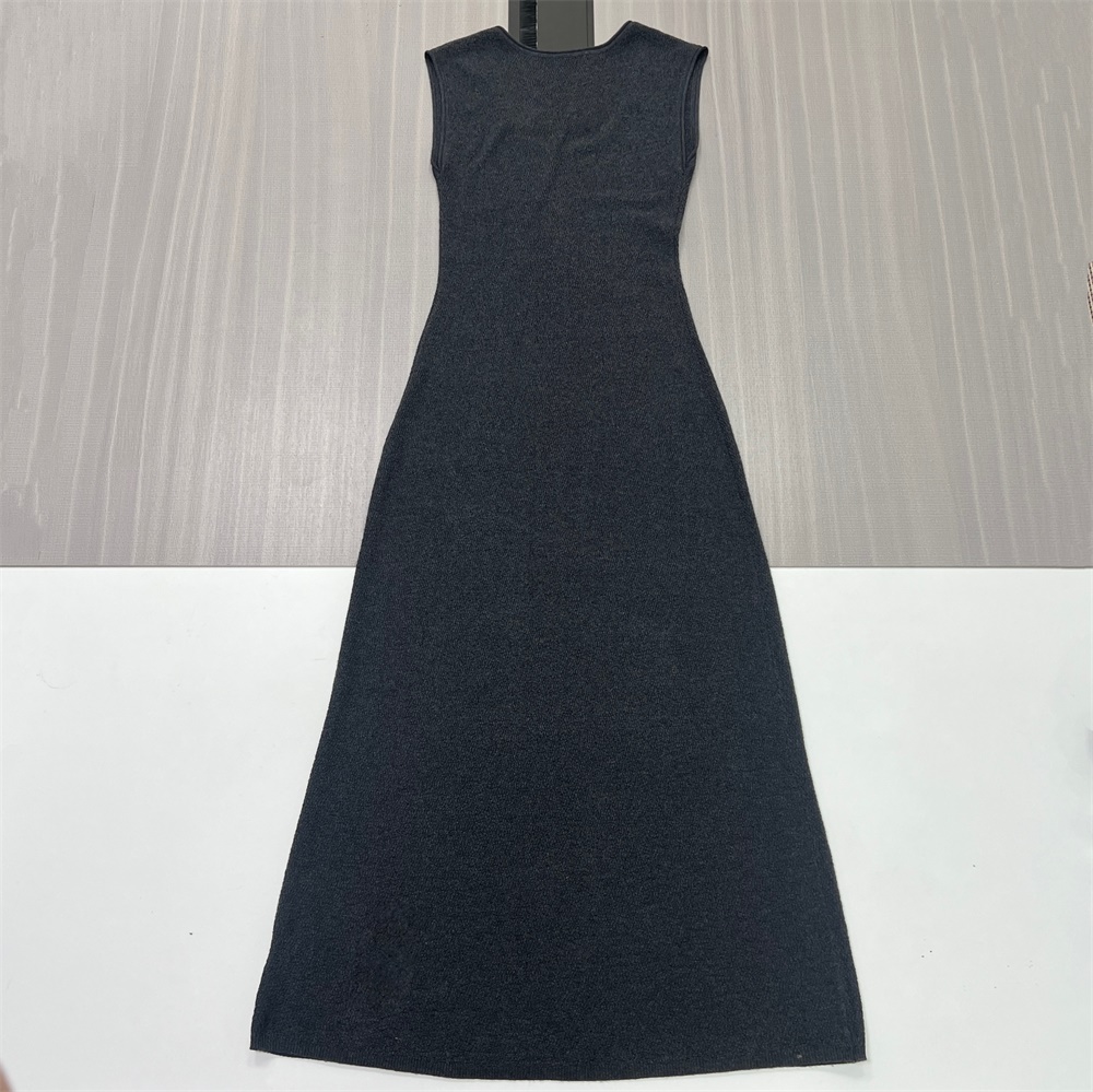 Женский комплект серого трикотажного платья на заказ: Макси без рукавов + укороченный кардиган, элегантный дизайн из 2 частей