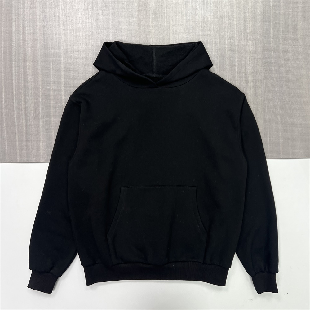 Мужская черная толстовка оверсайз с капюшоном: Классический дизайн, карман-кенгуру, Повседневная одежда