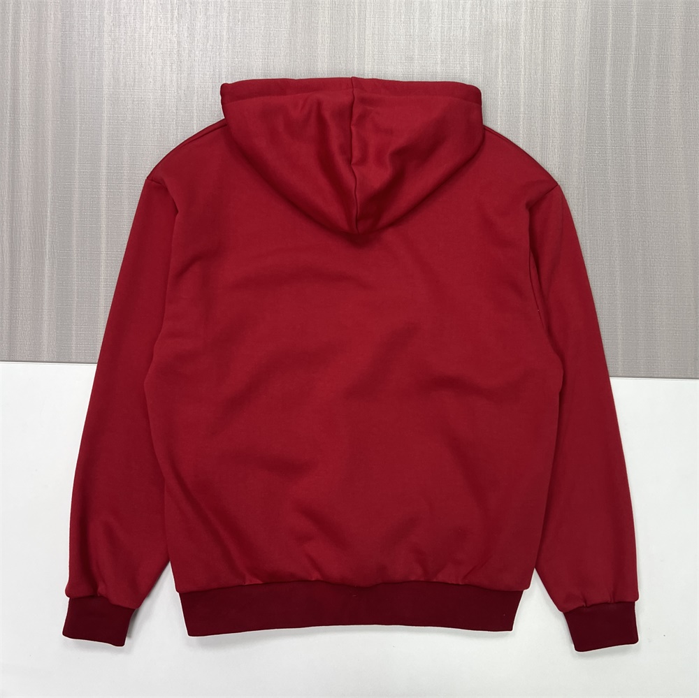 Мужская бордовая толстовка с капюшоном: Контрастные завязки, карман-кенгуру, Повседневная одежда