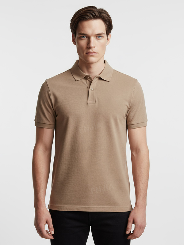 Мужская бежевая рубашка поло: Классический дизайн, мягкая текстура, Универсальная повседневная одежда