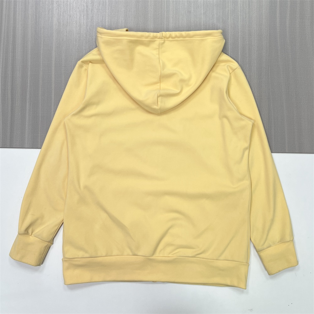Мужская желтая толстовка с капюшоном на молнии: Классический дизайн, карман-кенгуру, Повседневная одежда