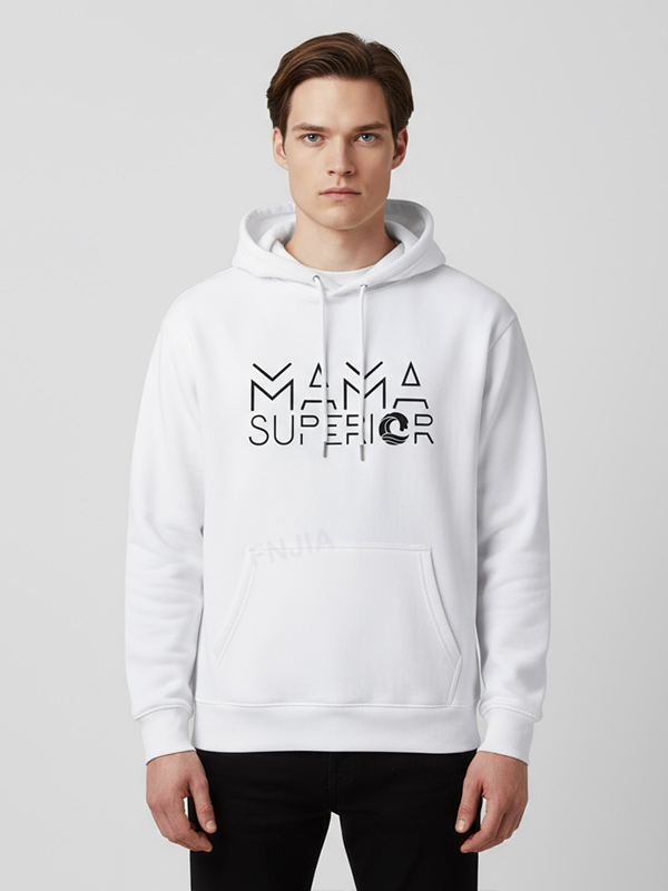 Мужская белая толстовка с капюшоном с графическим принтом 