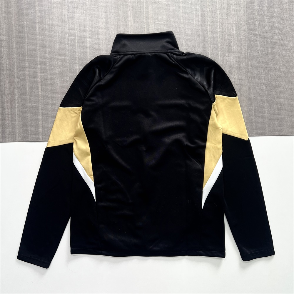 Мужской черно-золотой спортивный костюм: Куртка + брюки, дизайн в стиле Колор-блок, Повседневная одежда
