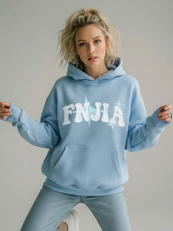 Мужская светло-голубая толстовка с капюшоном 