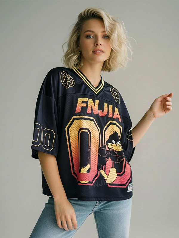 Спортивная майка унисекс Daffy Duck черного цвета с градиентным принтом № 00, оверсайз