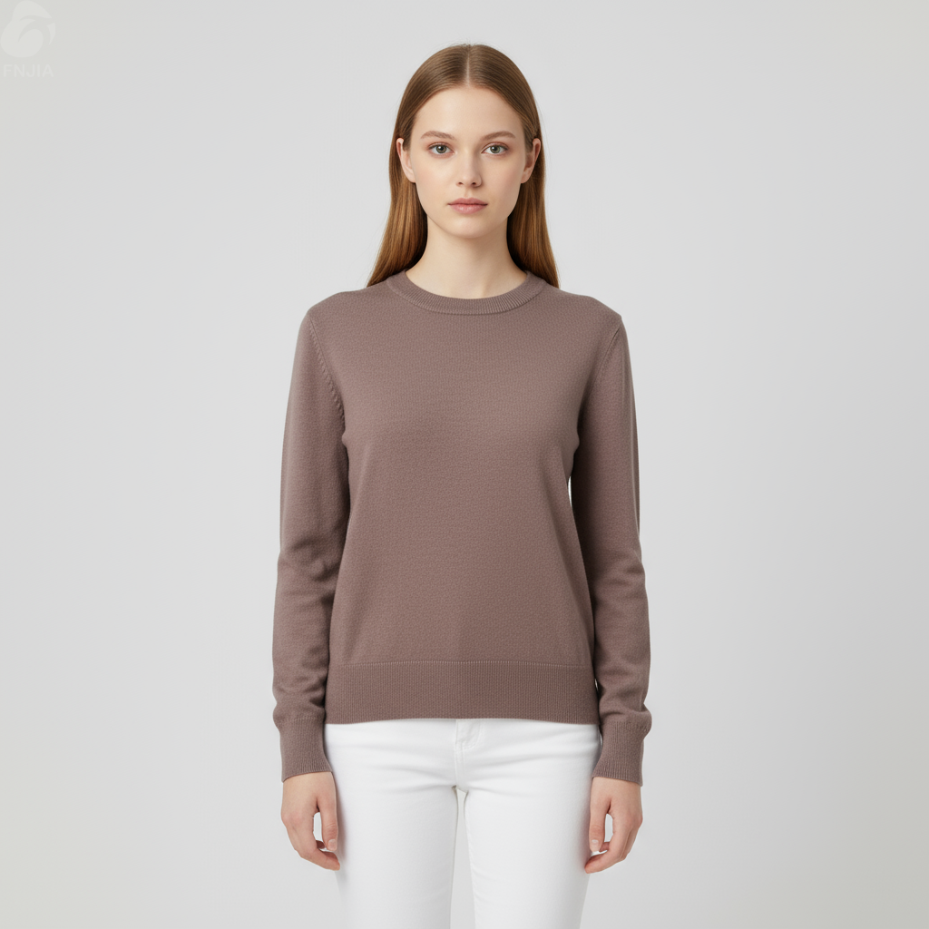 Женский вязаный свитер сиреневого цвета с завязками на спине - FNJIA Custom Apparel Service-FNJ250097