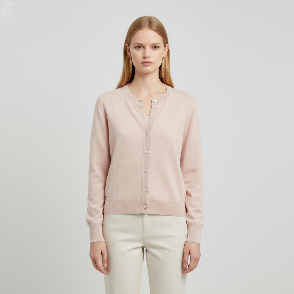 Женский кардиган из плотной вязки на пуговицах Blush - FNJIA Custom Apparel Service-LYF2500001