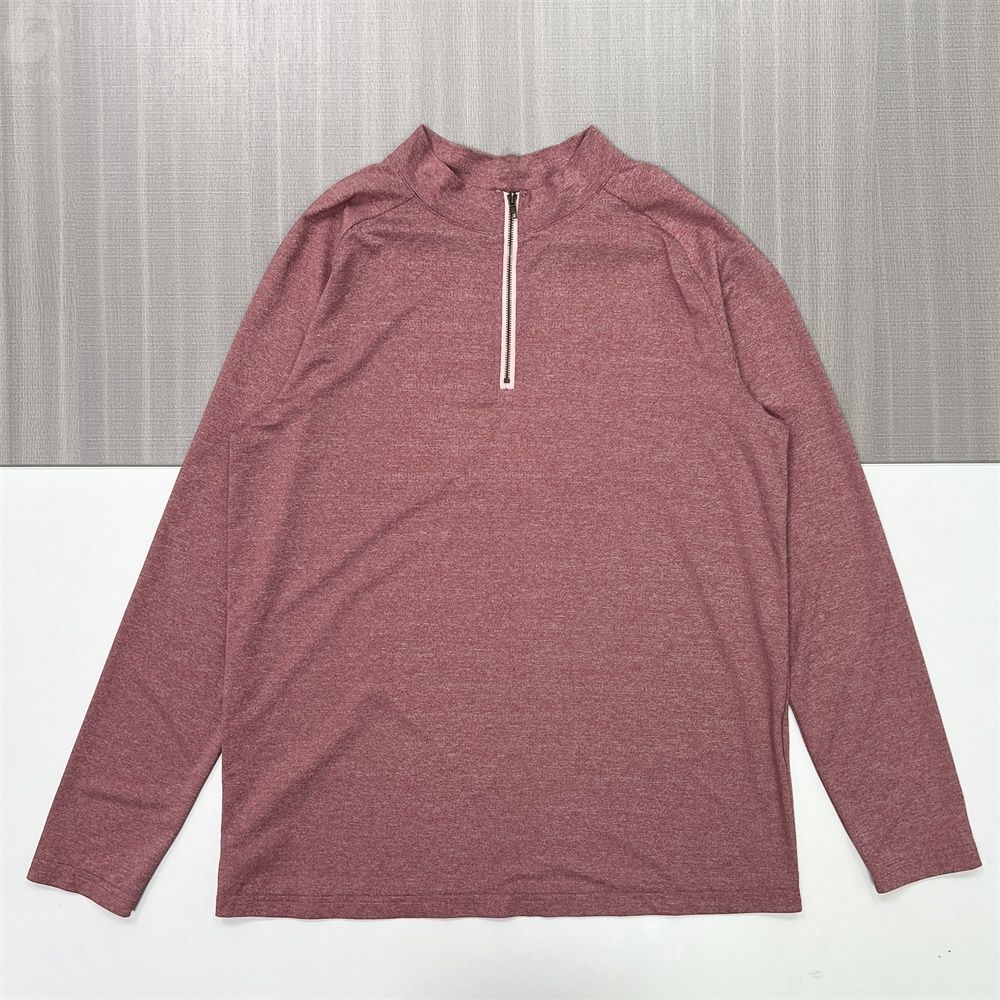 Мужской трикотажный топ на молнии с бахромой цвета пыльной розы - FNJIA Custom Apparel Service