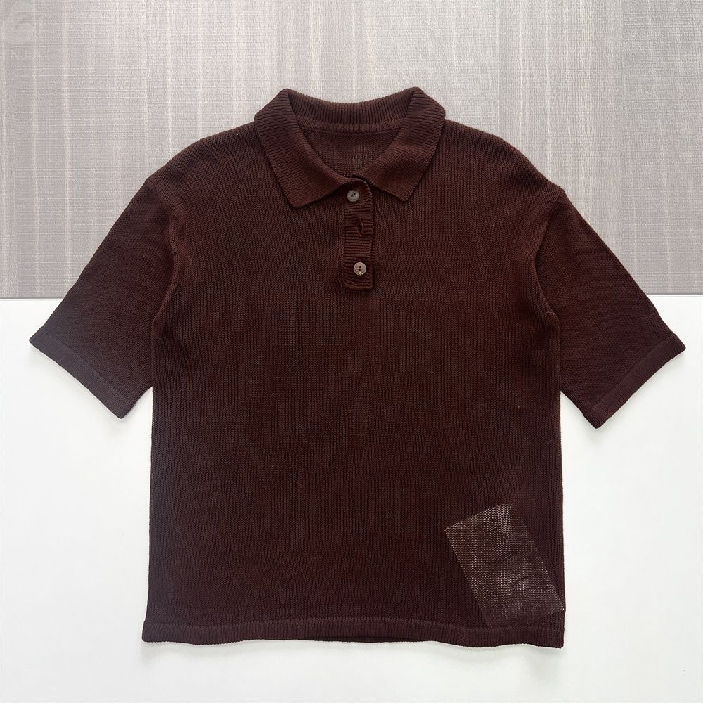 Мужское поло из фактурного трикотажа бордового цвета - FNJIA Custom Apparel Service