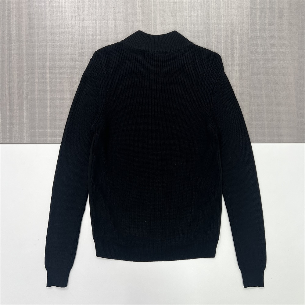 Мужская черная куртка-бомбер на молнии из смесового материала с нестандартным дизайном рукавов из трикотажа в рубчик