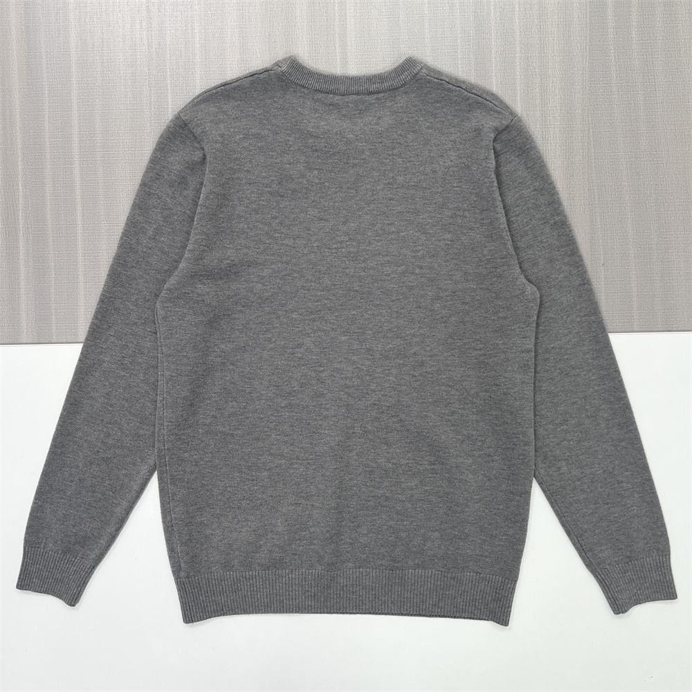 Мужской вязаный свитер с круглым вырезом, приталенный к телу, серого цвета - индивидуальный минималистский дизайн
