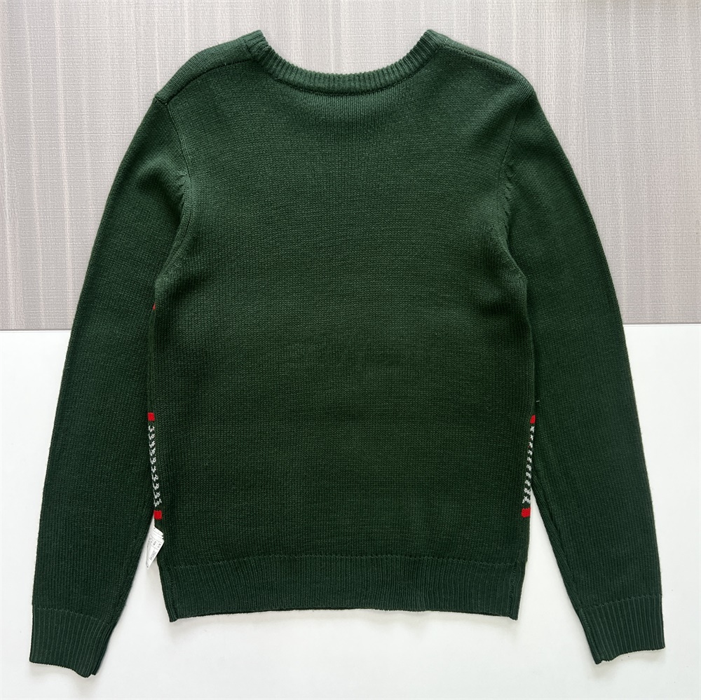 Мужской рождественский вязаный свитер "Гангста-обертка" цвета Форест Грин с юмором - Индивидуальный праздничный дизайн