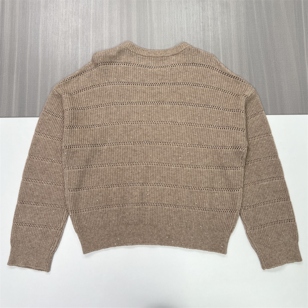 Мужской вязаный свитер Camel с открытой полоской - Индивидуальный дизайн свободного кроя