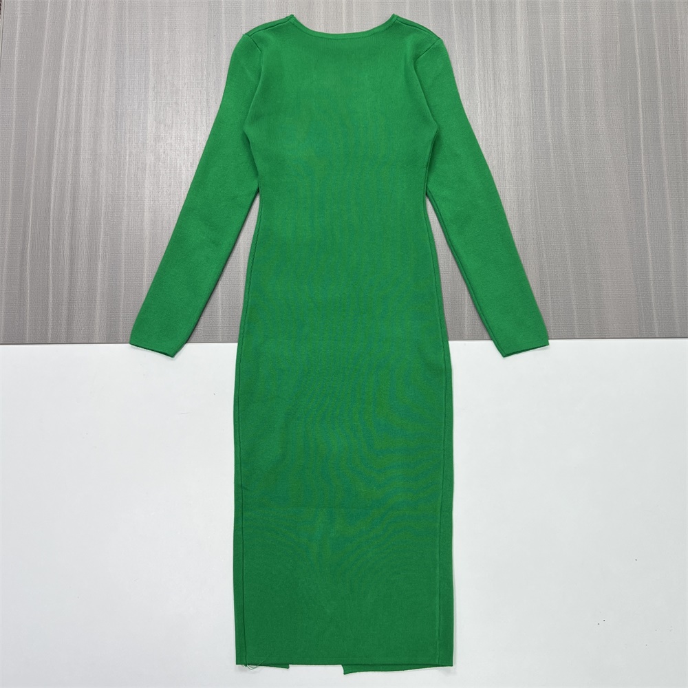 Женское изумрудно-зеленое облегающее макси-платье в рубчик - элегантный современный дизайн на заказ