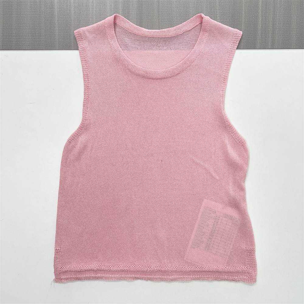 Женский топ без рукавов из прозрачного трикотажа Blush - индивидуальный легкий дизайн