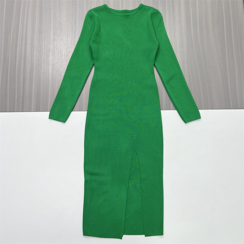 Женское изумрудно-зеленое облегающее макси-платье в рубчик - элегантный современный дизайн на заказ