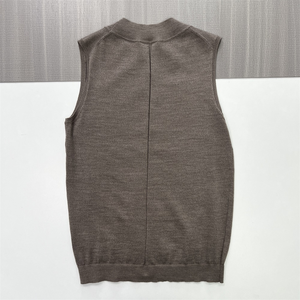 Женский вязаный жилет без рукавов с имитацией шеи темно-серого цвета - индивидуальный изысканный многослойный дизайн