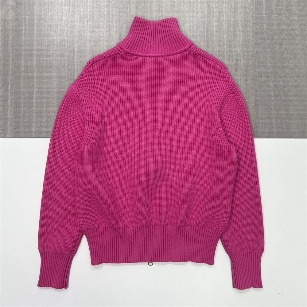 Женский кардиган-водолазка на молнии из трикотажа в рубчик цвета фуксии - смелая современная одежда на заказ