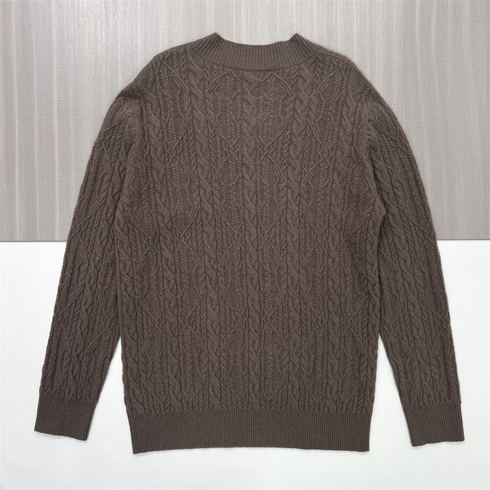 Женский темно-серый свитер сложной вязки с V-образным вырезом - Стильная повседневная одежда с необычной текстурой