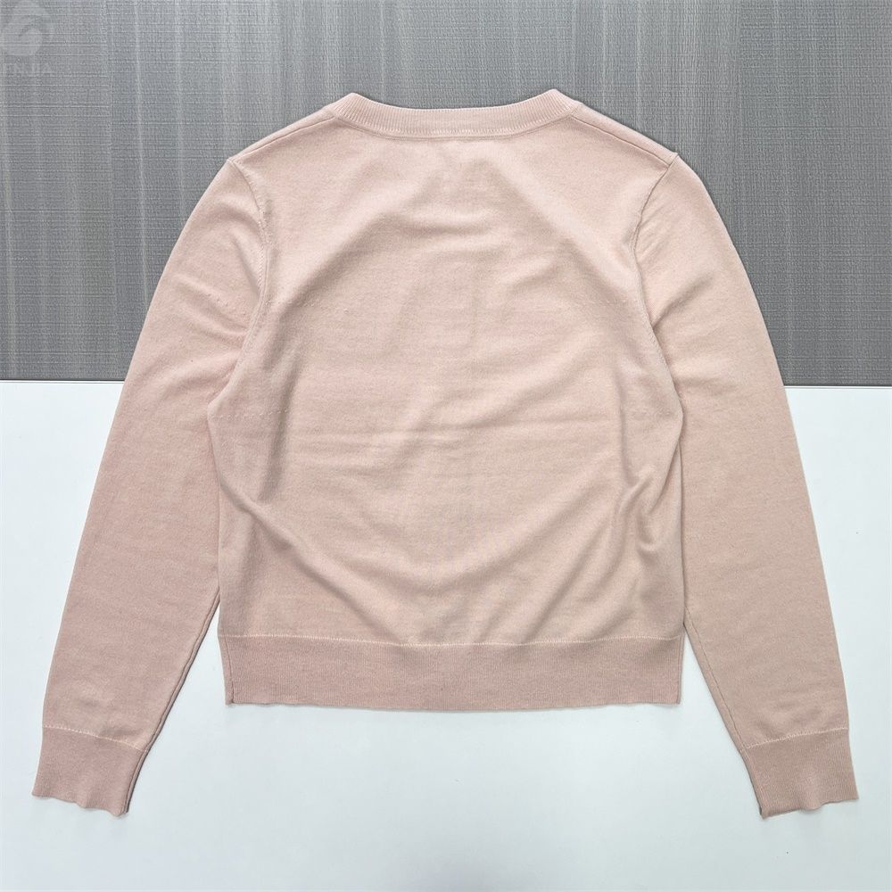 Женский приталенный кардиган розового цвета с круглым вырезом горловины - Индивидуальная многослойная одежда в стиле минимализма