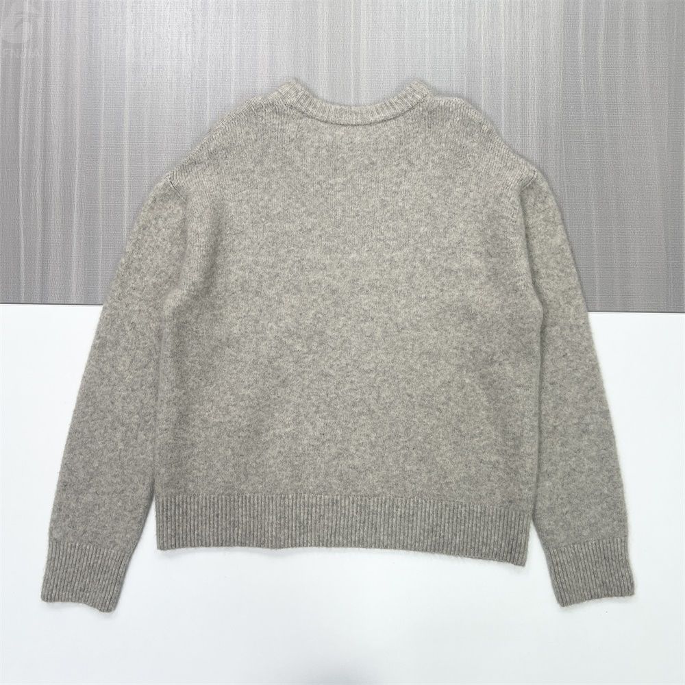 Женский вязаный свитер Heather Grey с круглым вырезом горловины (оверсайз, мягкая текстура)