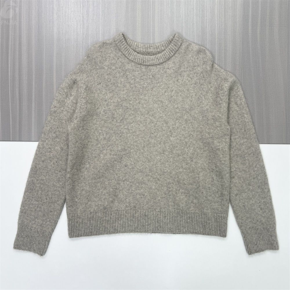 Женский вязаный свитер Heather Grey с круглым вырезом горловины (оверсайз, мягкая текстура)