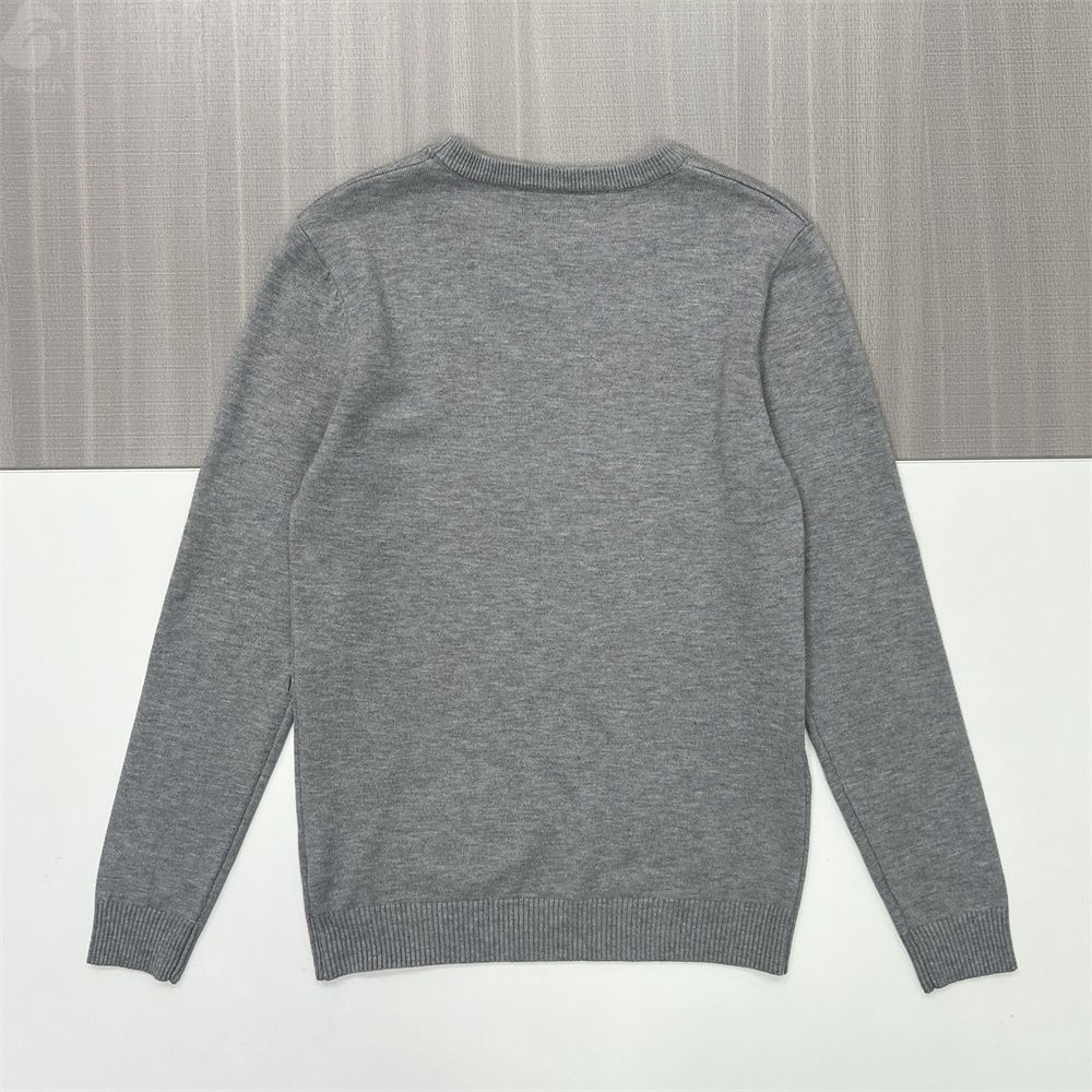 Женский вязаный свитер Heather Grey с круглым вырезом горловины (приталенный крой, минималистичный дизайн)