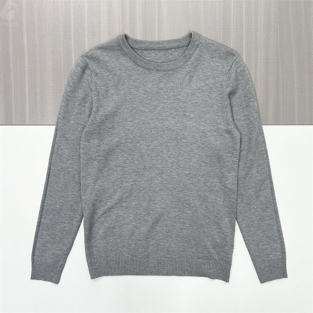 Женский вязаный свитер Heather Grey с круглым вырезом горловины (приталенный крой, минималистичный дизайн)